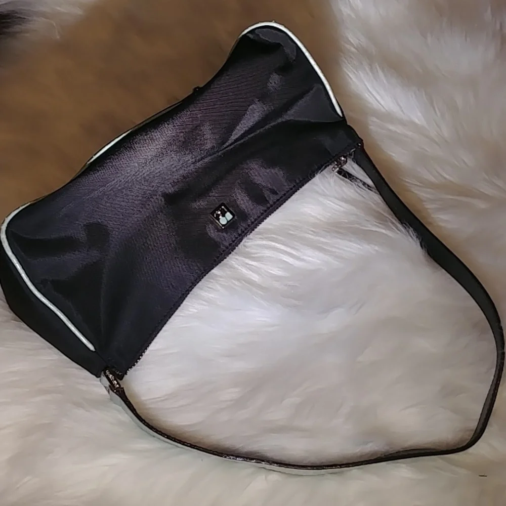 Vintage Spade Black Nylon Small Shoulder Bag